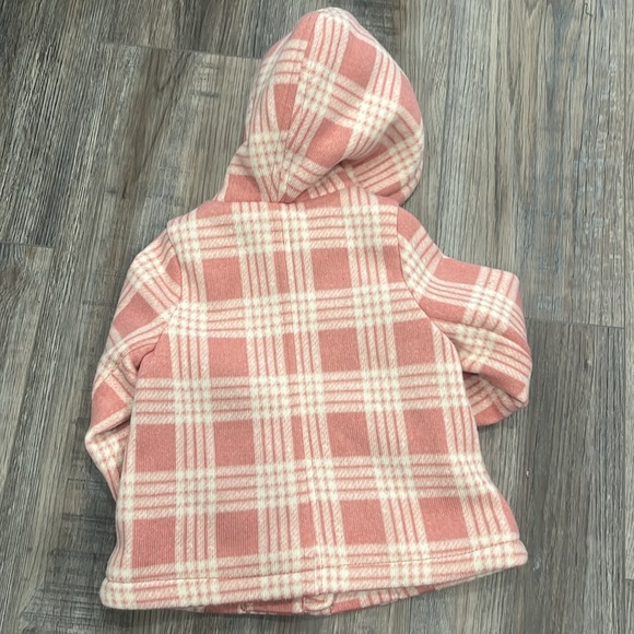 Baby Pink Plaid Shacket/ Pea Coat - Picture 4 of 5